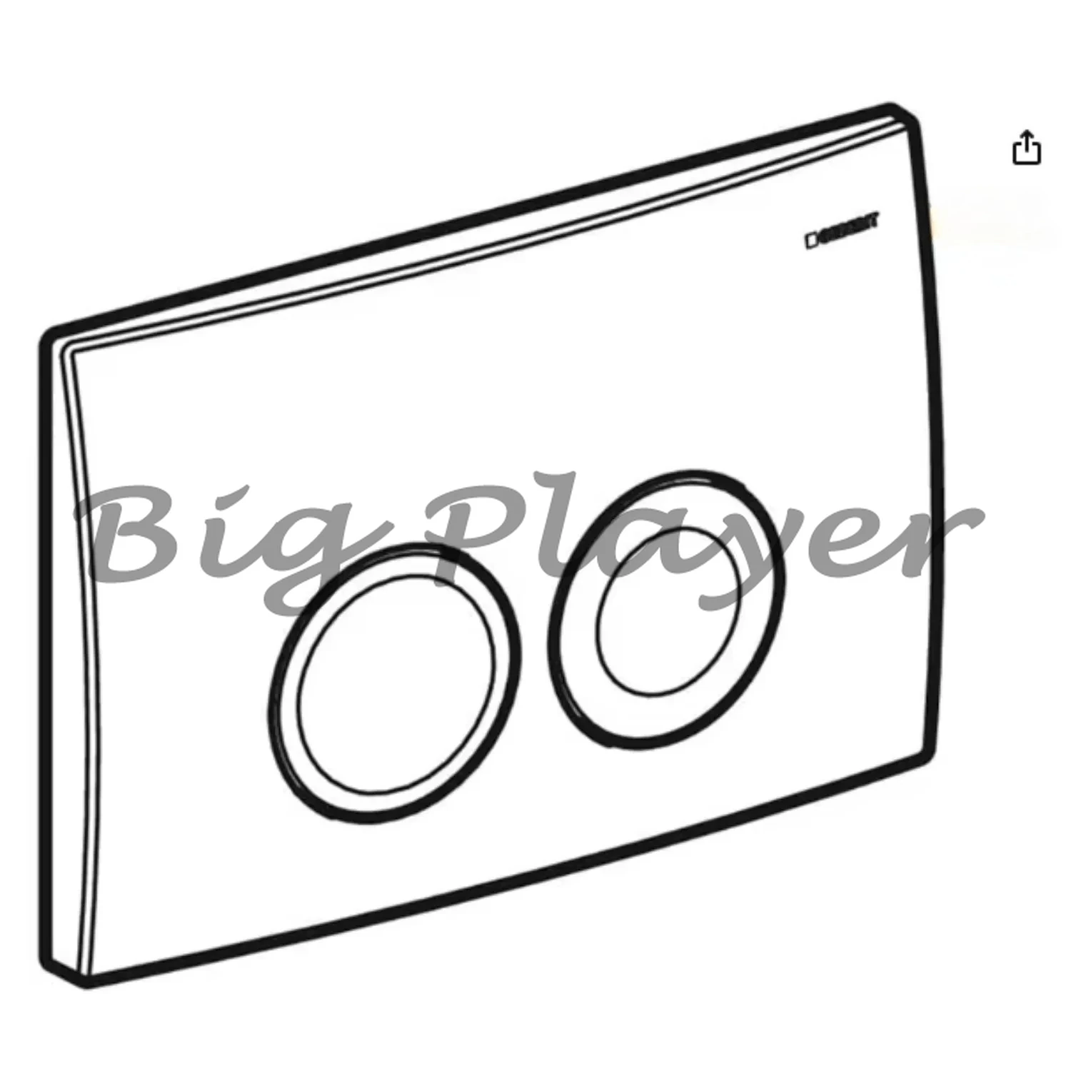 

Toilet Dual Flush Actuator Plate, Compatible with Flush Tank Panel, Concealed Cistern