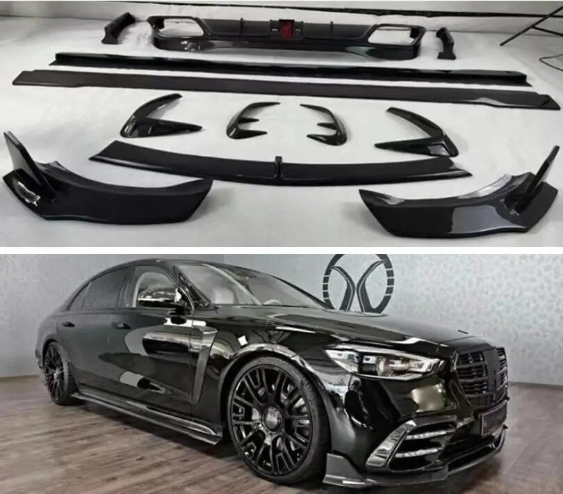 

Mo Style Carbon Fiber Front Lip Rear Spoiler Trunk Diffuser Side Skirt Body Full Kit For Mercedes-Benz W223 S400 S450 S500 S580