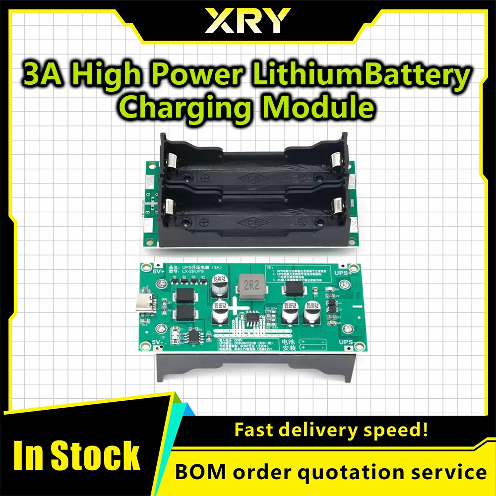 Módulo de cargador de batería de litio tipo C 15W 3A 18650 DC-DC elevador carga rápida UPS fuente de alimentación/convertidor 5V