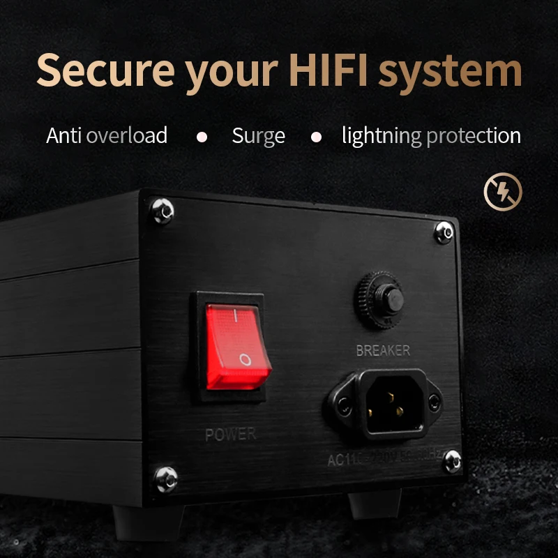 HIFI filtr zasilania ochrona przed piorunami anty-interferencePA oczyszczacz moc dźwięku EU pasek dedykowany zasilacz