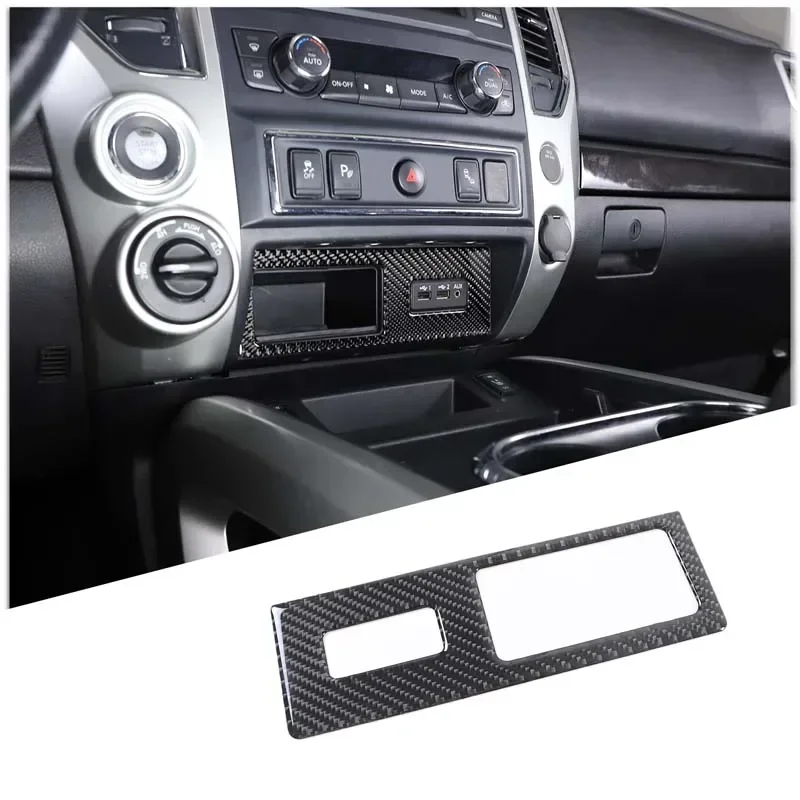 

For Nissan Titan 2016-2023 Soft Carbon Fiber Car Central Control Charging Port Switch Panel Trim Sticker Accessories