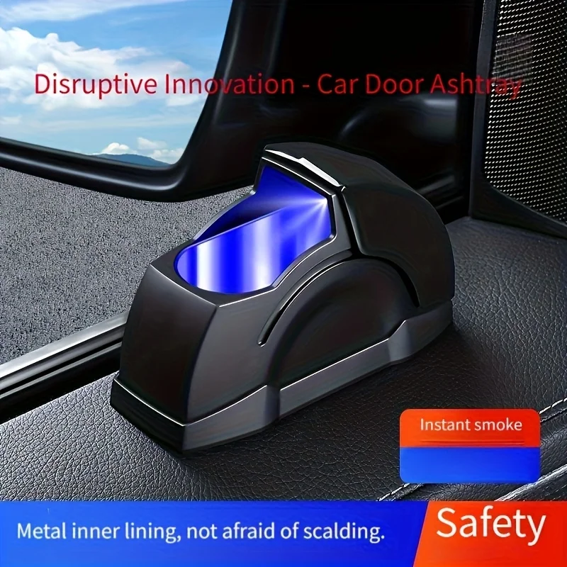 Universal Windproof Car Ashtray, Heavy Metal Structure, Anti Fly Ash Cigarette Tray for Vehicle Home Office Daily Use