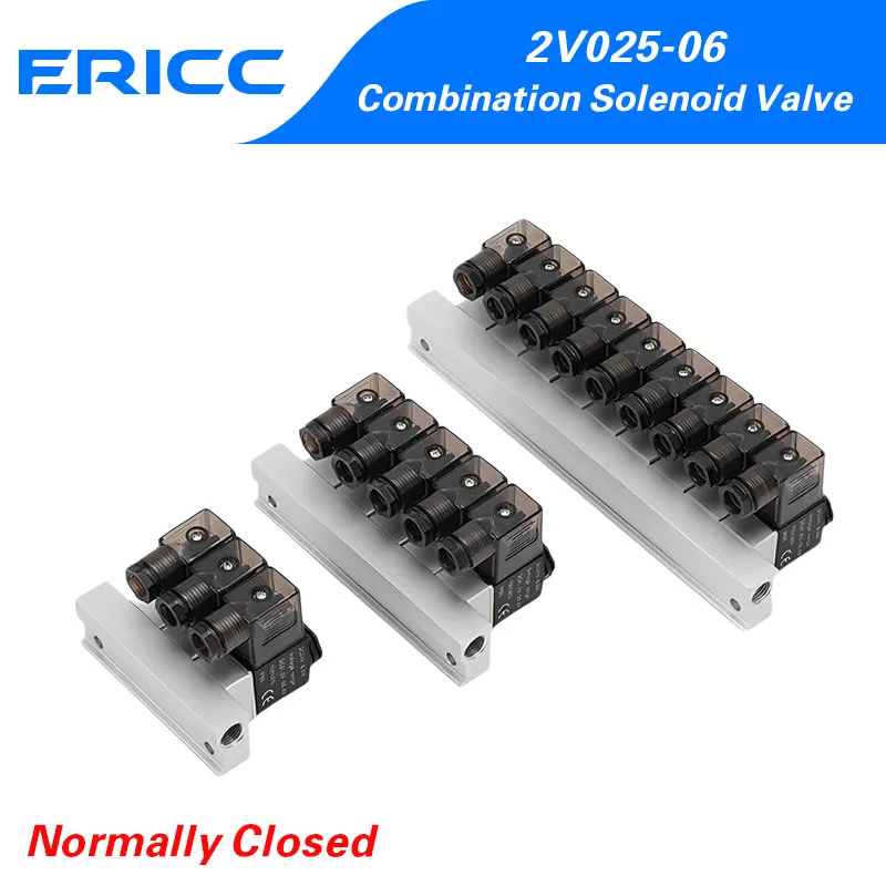 

Pneumatic solenoid valve 2V025-08 two position two normally closed AC110V/220V DC12V/24V one in one out control valve