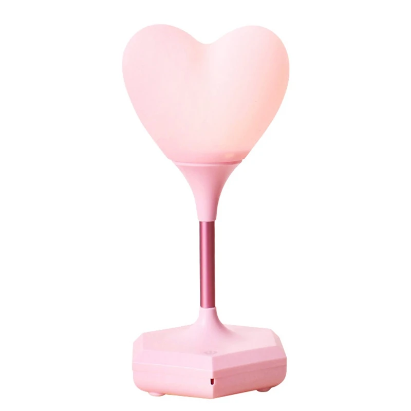 

USB LED Press Dimming Heart Silicone Night Light Kids Bedroom Home Modern Indoor Study Creative Gift Lamp