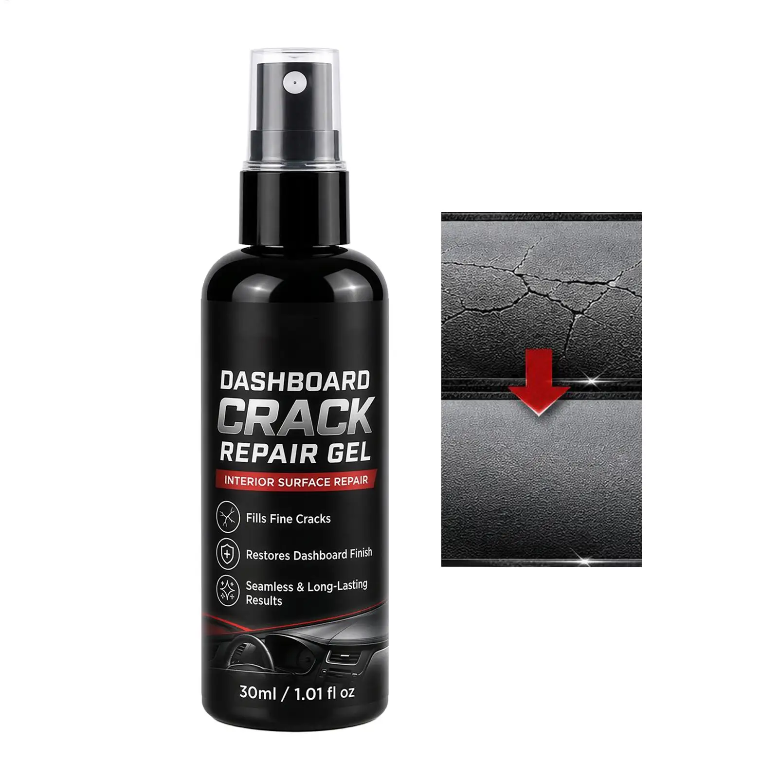 Dashboard Crack Repair Gel 30ML Interior Smoothness Restorer Filler for Leather Door Panel Crevice Truck Car Vehicle Auto Use