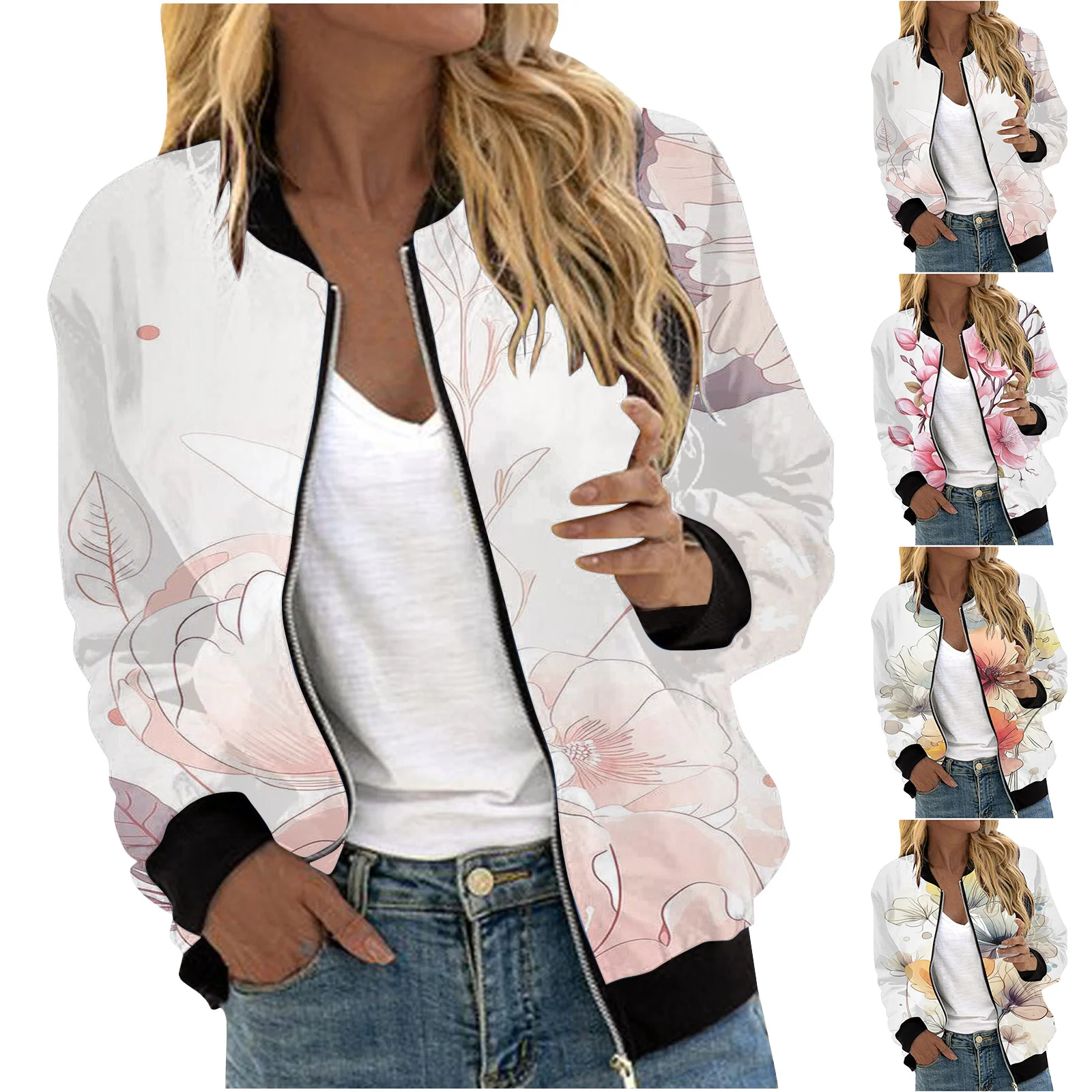 

Women Autumn Fashion Leisure Square Thin Pocket Jacket Blouse Coat Baseball Top