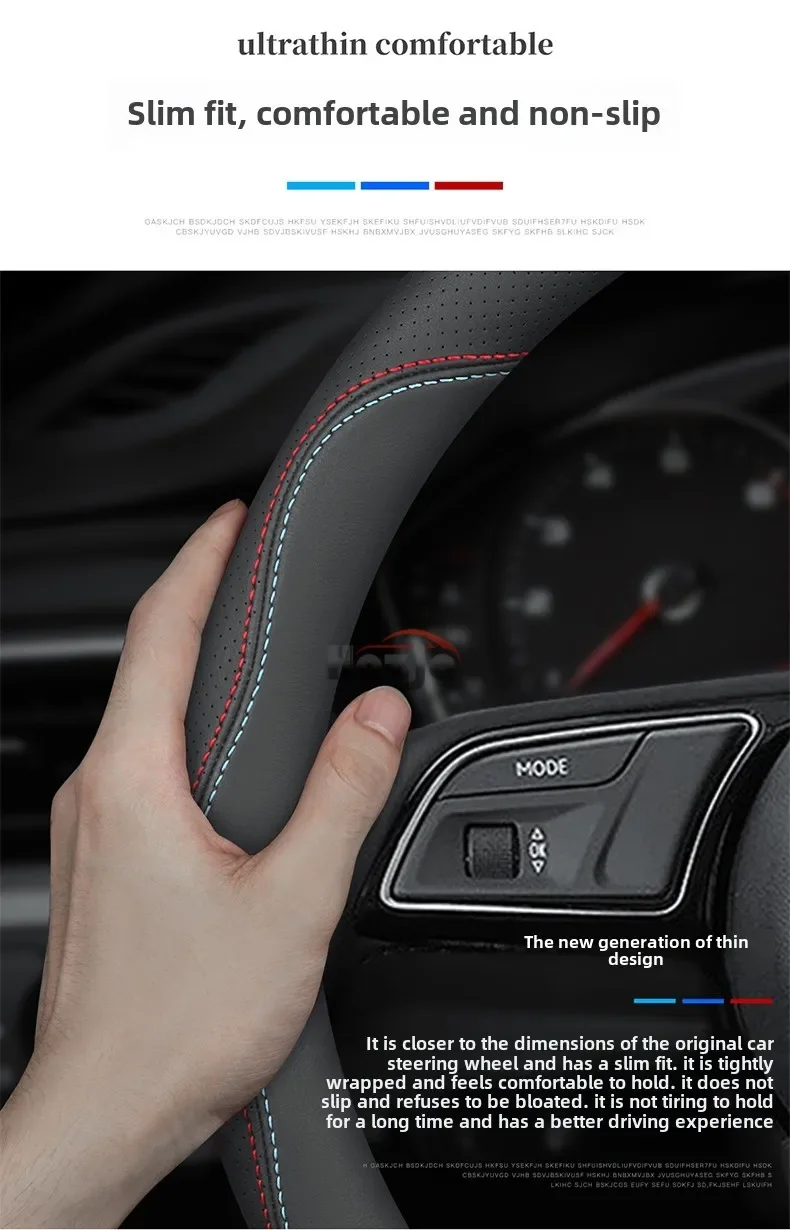 Neuer rutschfester, atmungsaktiver Lenkradbezug geeignet für BMW F30 F40 G80 F36 F10 F48 F39 G01 G02 G45 G05 G06 G07 Auto-Dekor – Detail 6