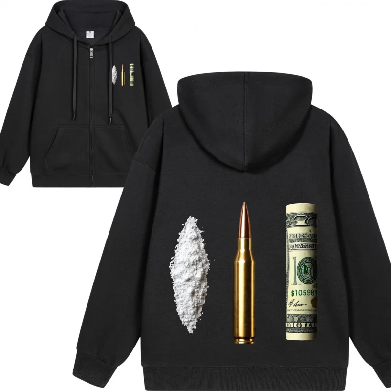 남성용 집업 후드티 블랙 후드티에 추상 디자인 2025 새로운 스타일 캐주얼 커플 스타일 커플 스타일