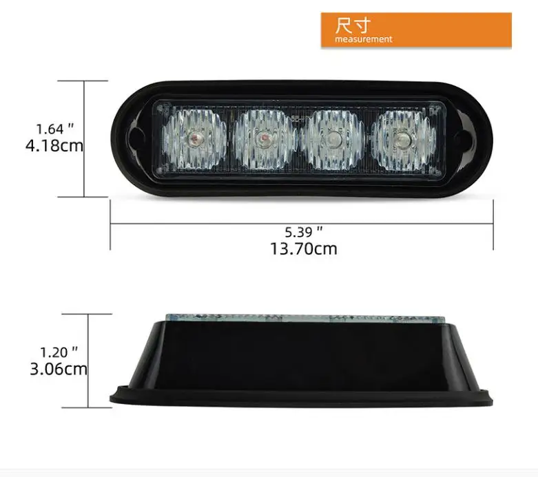 2PCS Bright 4Leds*3W Car flashing Light,Strobe Warning Light,Plolice Emergency light,waterproof