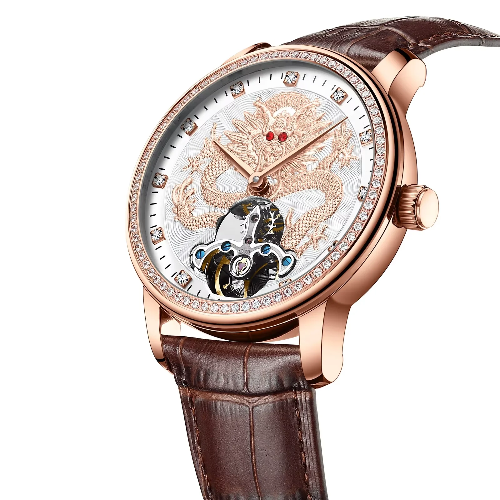 Zodiac Dragon Successful People Has Beautiful Dragon Automatic Watch Stainless Steel Tourbillon Waterproof Ailang 8313 Dr