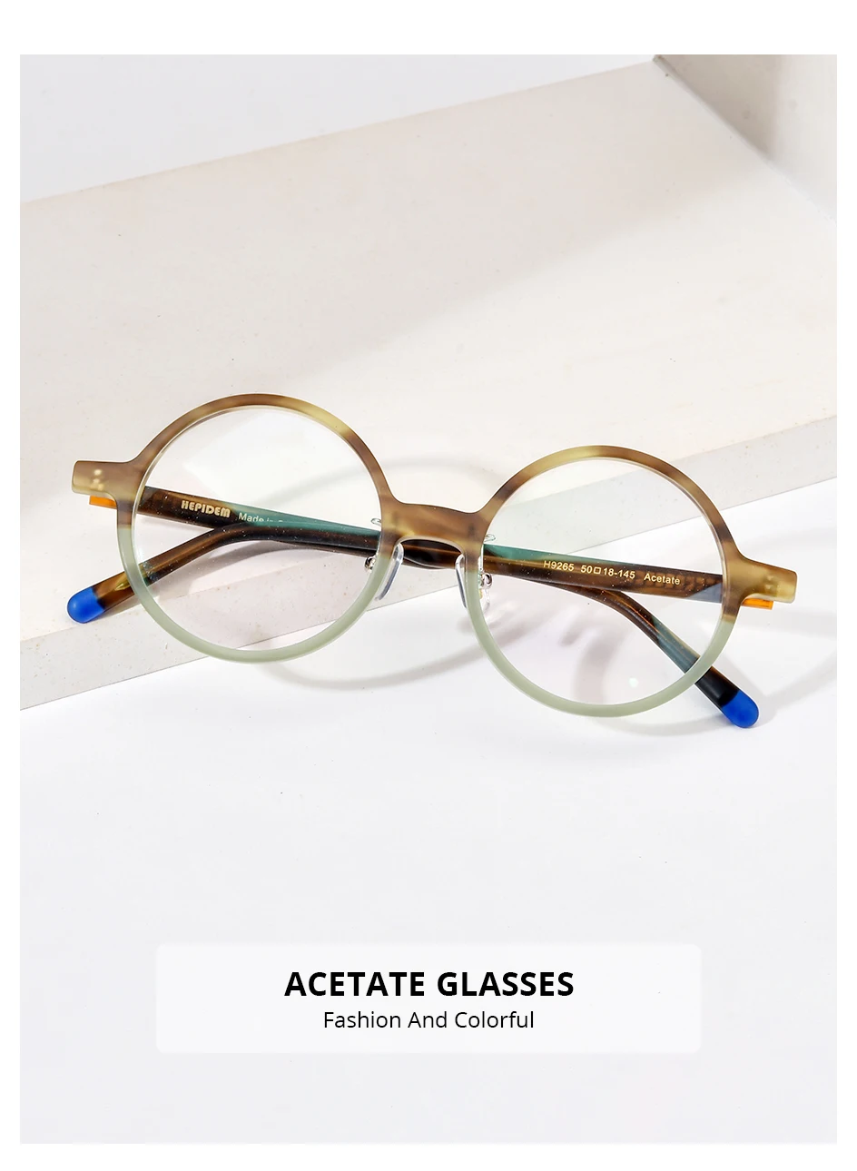 HEPIDEM Acetat Brille Rahmen Männer Marke Designer Runde Frauen Nerd Brillen japanische handgemachte Brille Vintage Brillen 9158 – Detail 15