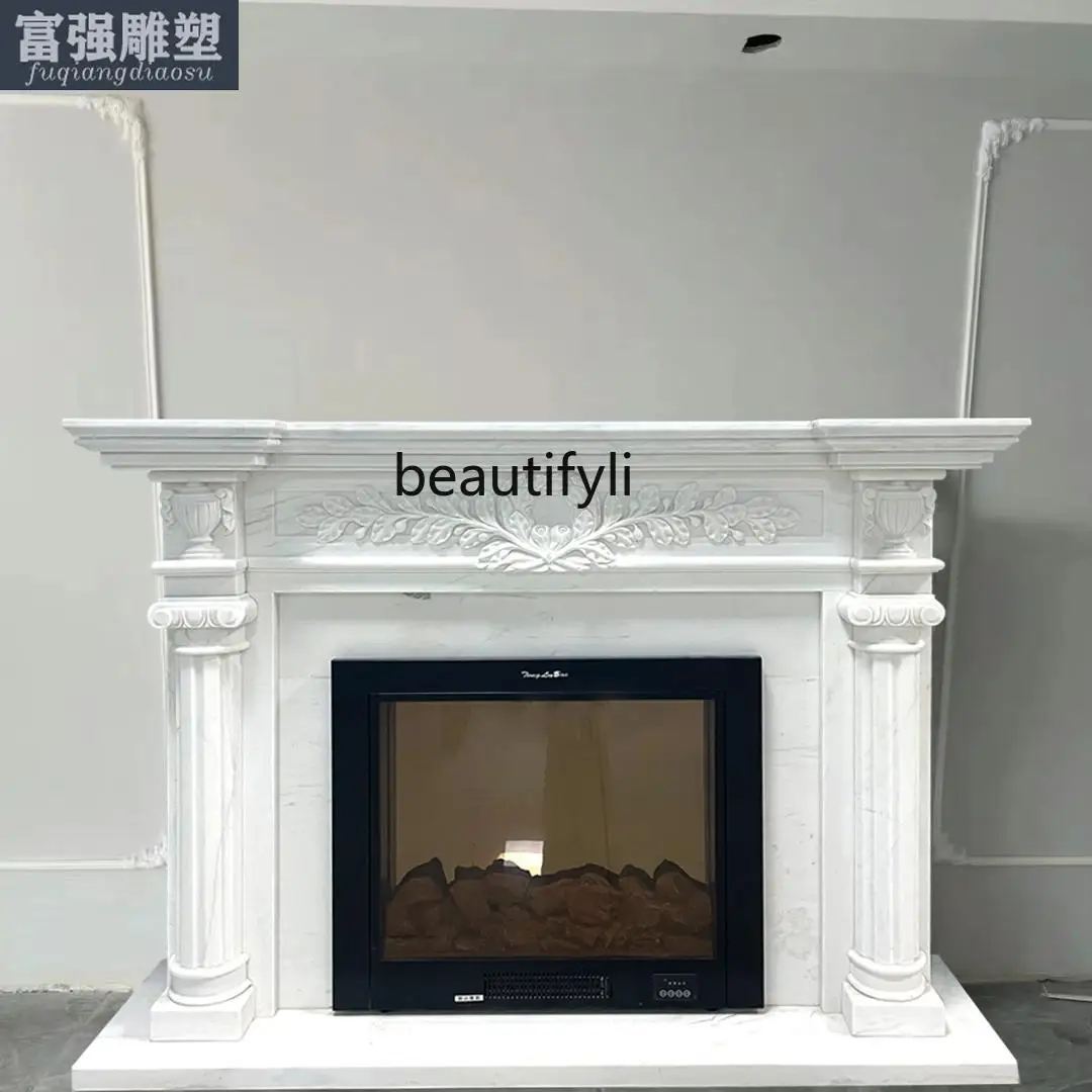 

French fireplace simple carved American marble fireplace white marble stone fireplace decorative cabinet