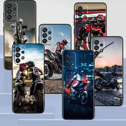 Sports Motorcycle Black Phone Case For Samsung A73 A72 A71 A54 A53 A13 A52 A51 A33 A32 A23 A21S A04 A03 5G