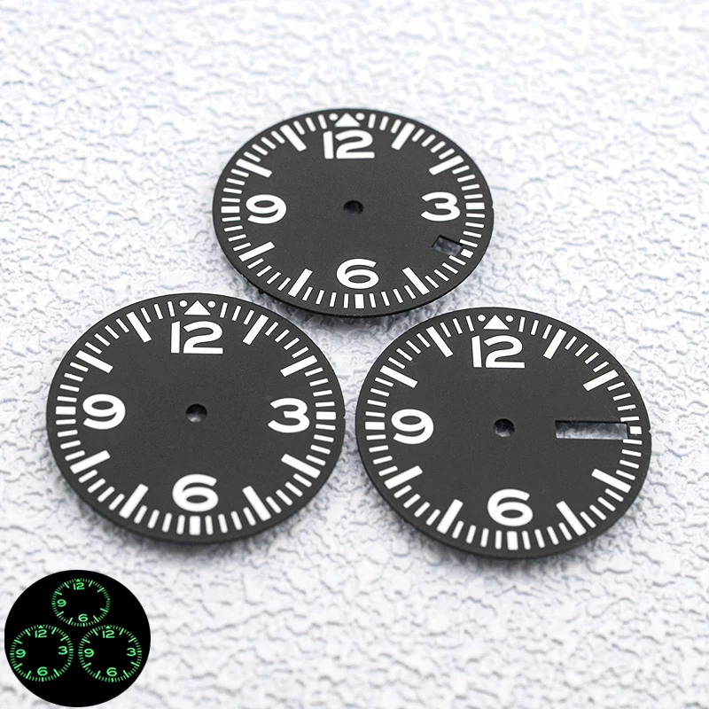 28.5mm Dial C3 Green Luminous Dial Fit SKX007 6105 SRPD Tuna Monster Turtle Watch Case for 4R 7s26 NH35 Movement Men Watches