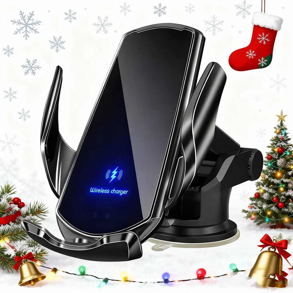 30W Car Wireless Charger Magnetic Automatic Car Mount Phone Holder For iPhone Xiaomi Samsung Infrared Induction Fast Charging