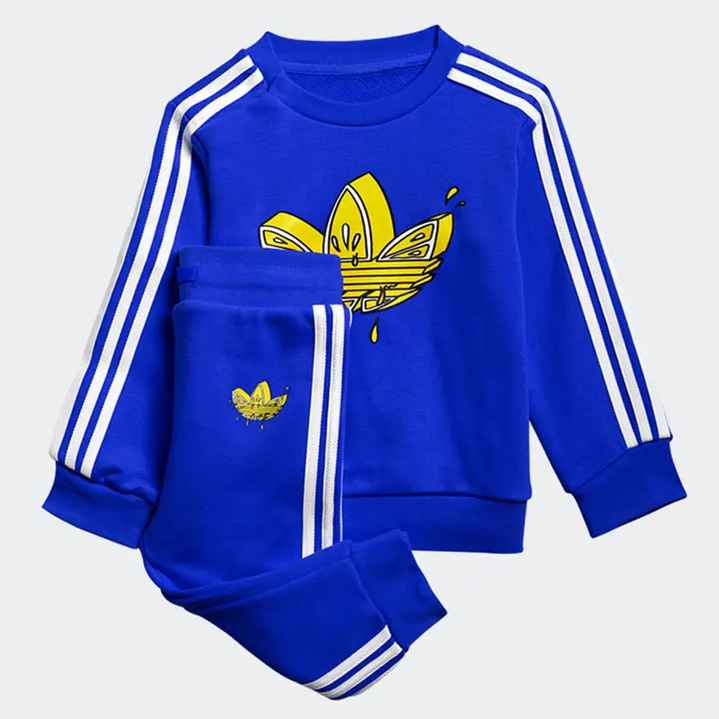 Conjunto deportivo original Adidas con diseño de trébol, sudadera con capucha y pantalones para bebé, GN4140