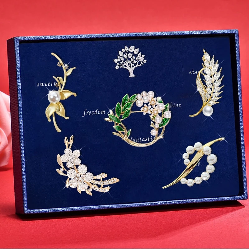 Birthday gift for girls High grade brooch set High grade pearl brooch pin Loong Boat Festival gift for girlfriend