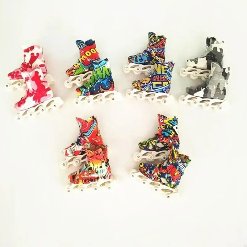 1 Paar Mini -Finger realistischer niedliche Skate -Board -Schuhfingerbrettschuhspielzeug -Schuhspiele