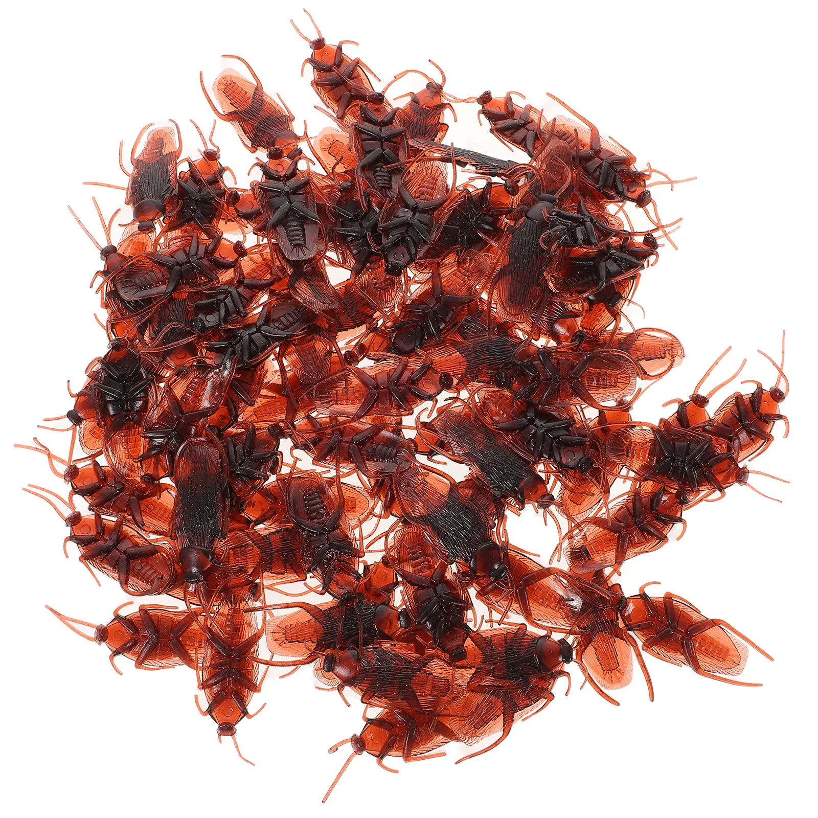 

100Pcs Fake Roach Prank Cockroach Bugs Highly Simulated Vivid Color Halloween Party Scare Bulk Plastic Realistic Bug Pranks