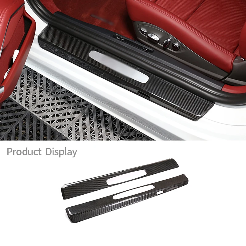 For Porsche 718/911 Dedicated Welcome Pedal Strip Real Carbon Fiber External Threshold Pedal Car Door Decoration Accessories