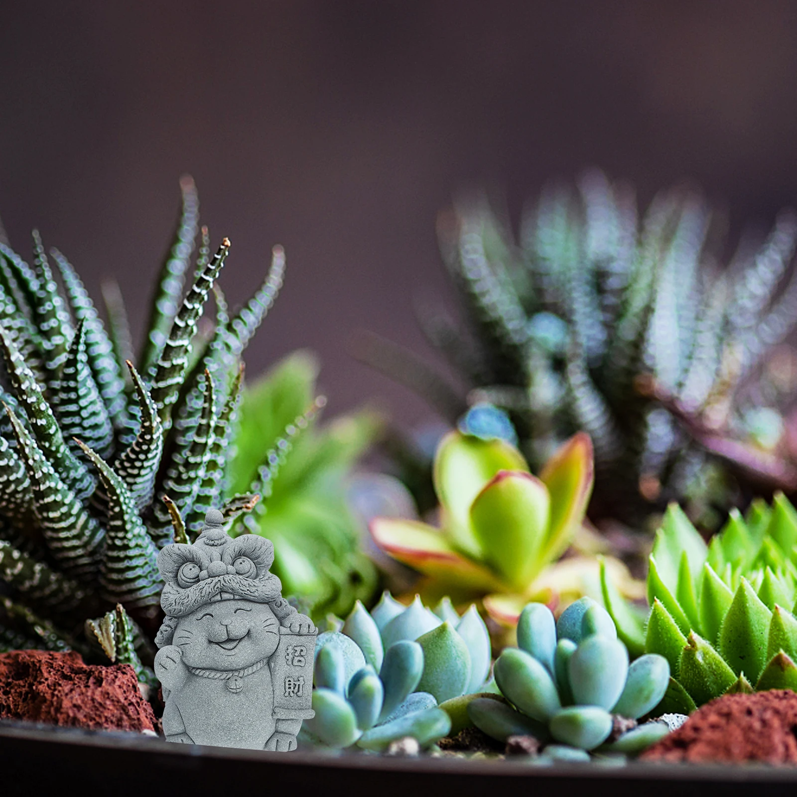 

Chinese Style Bluestone Cat Statue Mini Lifelike Garden Ornament Outdoor Decoration Cat Statue Chinese Style Decor