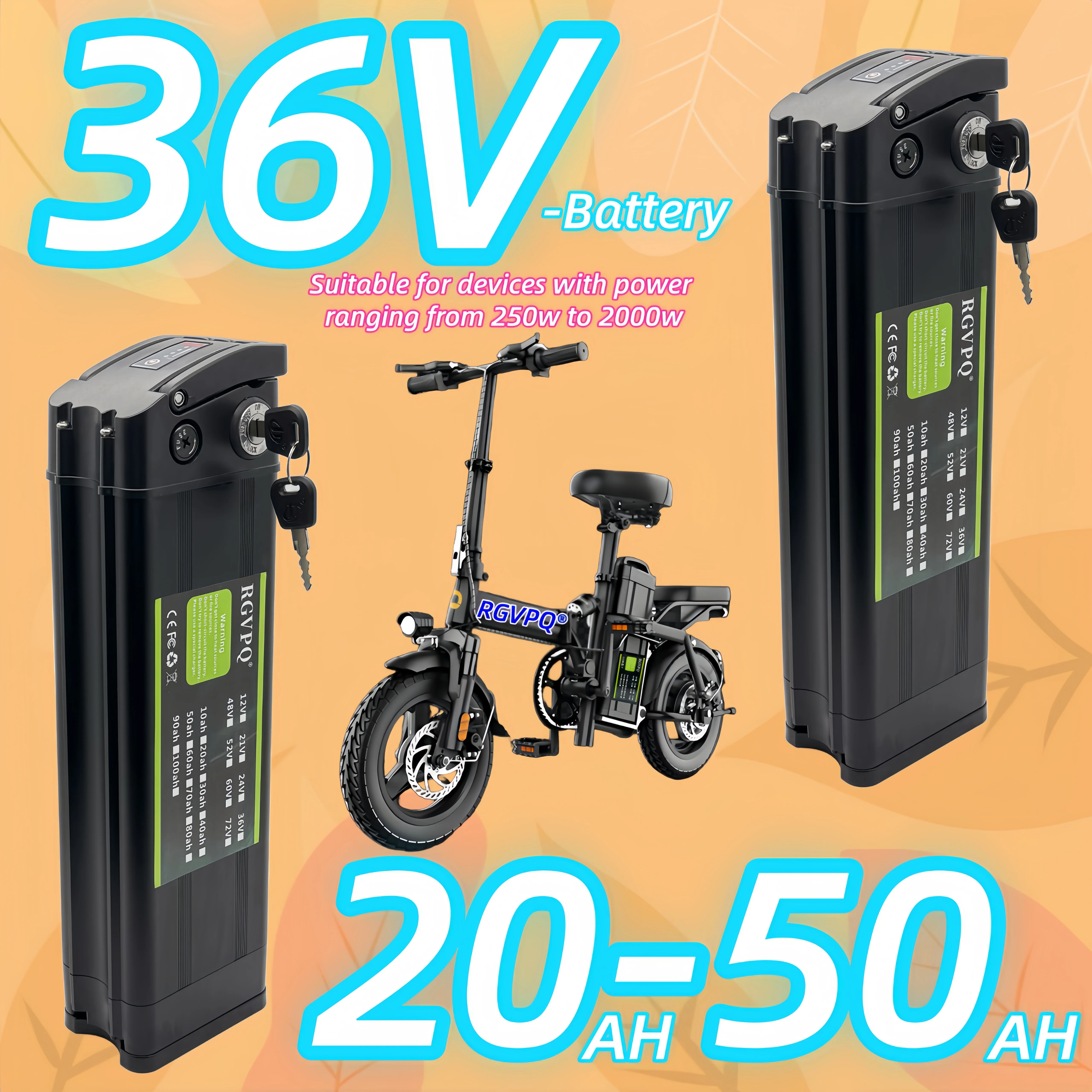 

Air transportation, 36V20AH-50AH black silver fish lithium battery, bottom discharge 4-pin, built-in BMS+charger