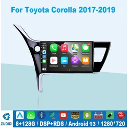 8G 128G Stereo Android 13 For Toyota Corolla 11 Auris E180 2017 2018 2019 CarRadio Multimedia GPS Navi Carplay HU 2din dvd