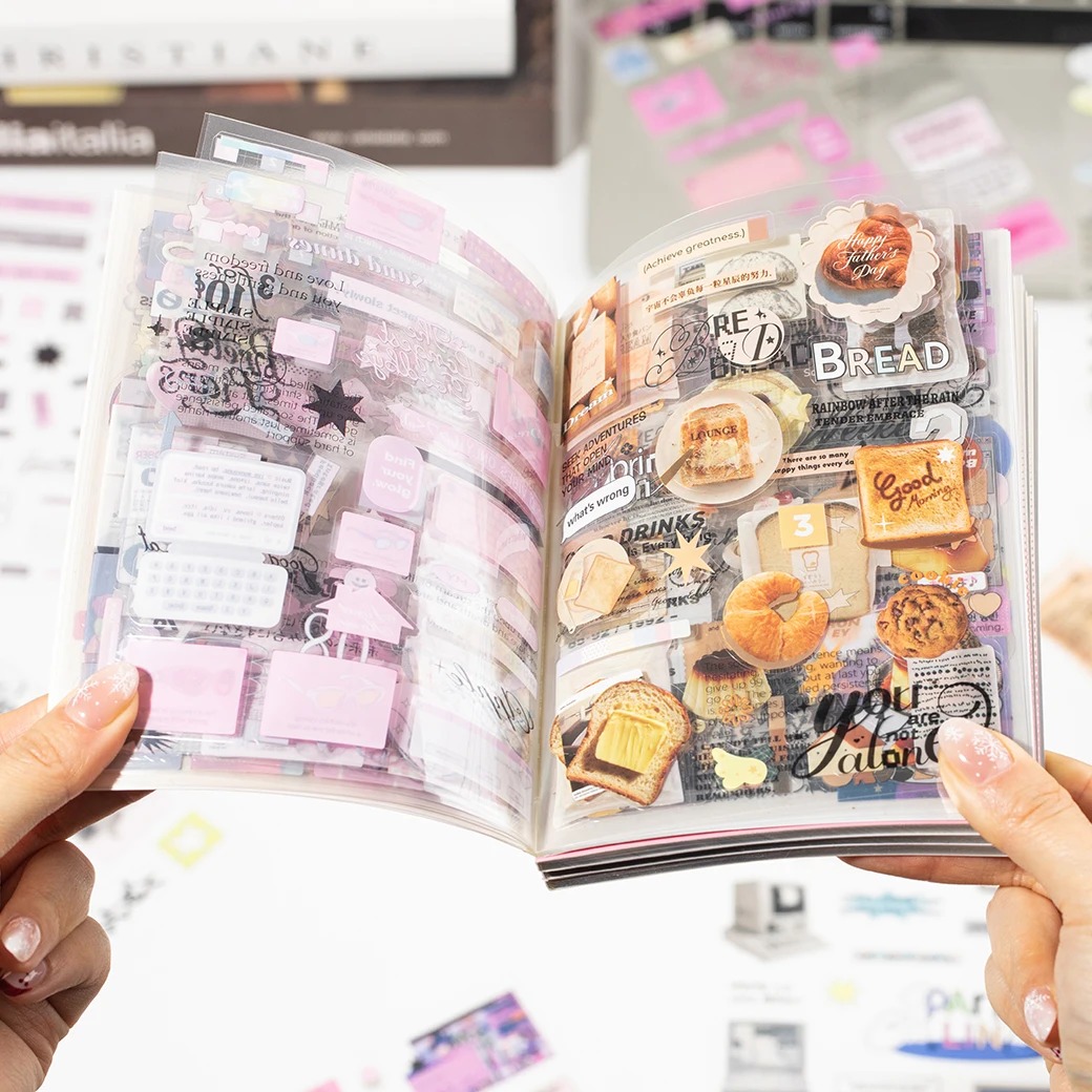 

20/40 Pcs Cute Die-cut Sticker Book Flash Decorative DIY Scrapbook Phone Case Collage Journal Stickers Aesthetic Stationery