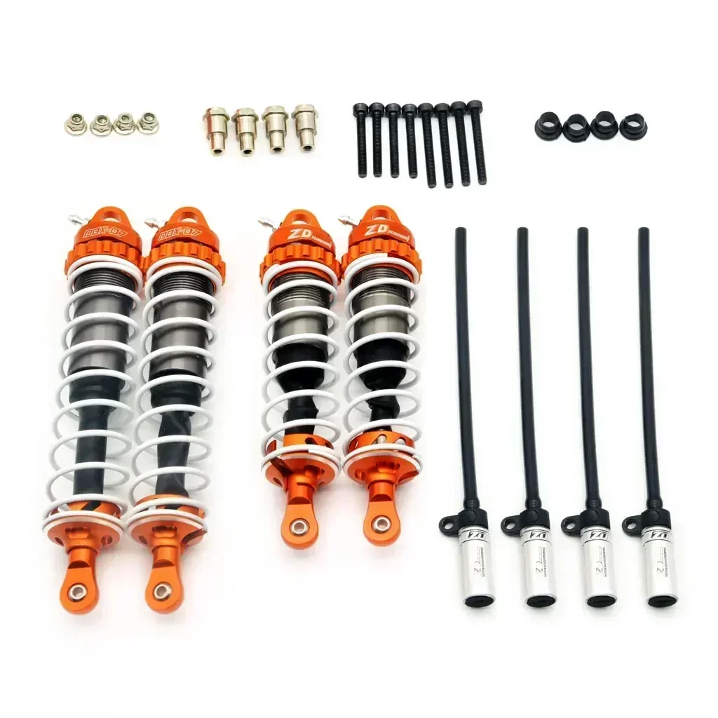 4PCS ZD Racing RC Car Shocks Absorber Damper Kit for 1/7 RC Losi Mojave DBX-07 Desert Buggy Metal Front and Rear RC Car Parts 6