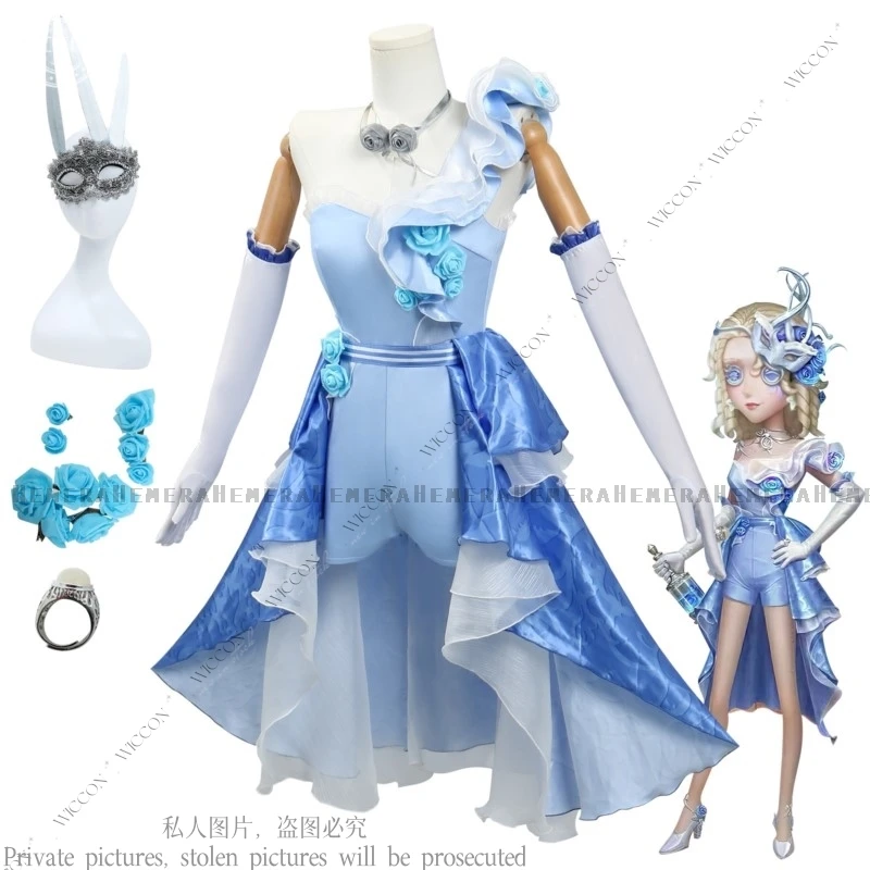 Demi Bourbon The Rose Riding The Waves New Role Play Anime Game Identity V Mixologist Cosplay Costume Wig Shoes Halloween