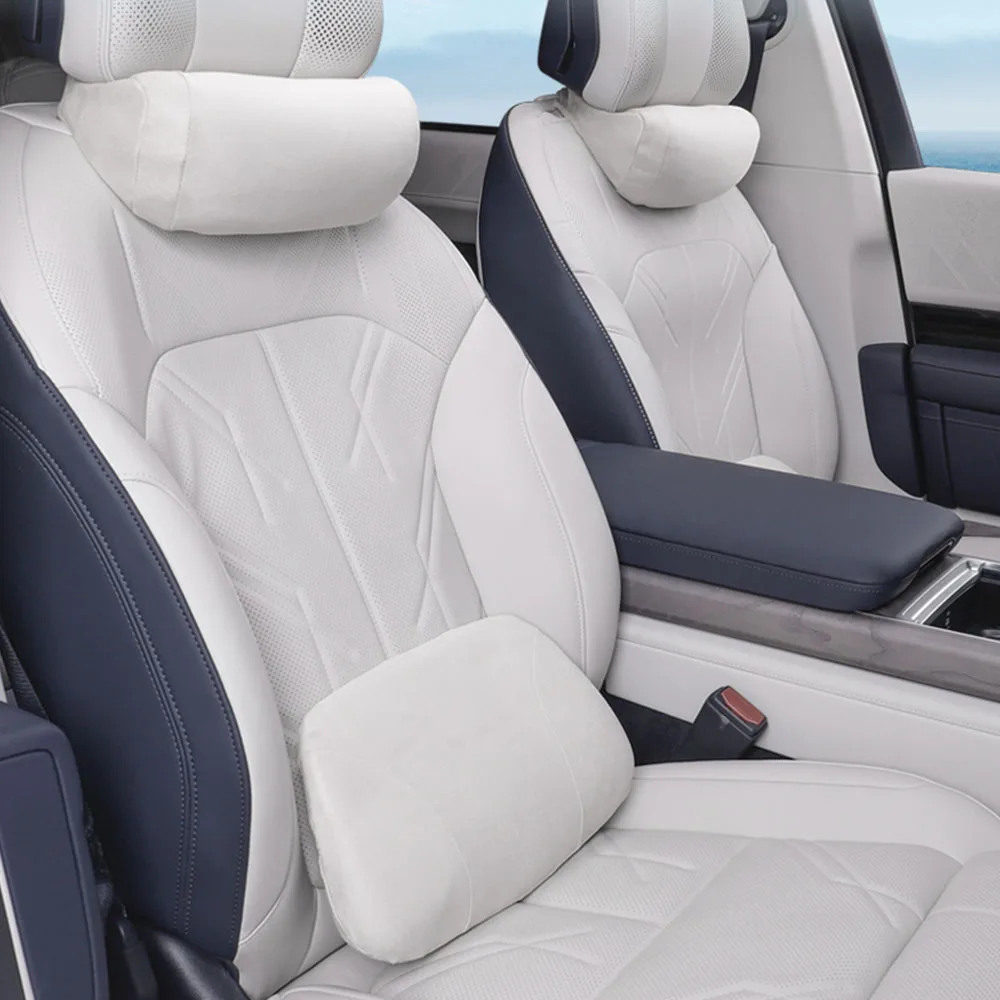 

Замшевый подголовник и поясничная поддержка для ZEEKR 9X 2025 2026, аксессуары для модификации автомобиля, оригинальная цветная подушка для шеи автомобиля