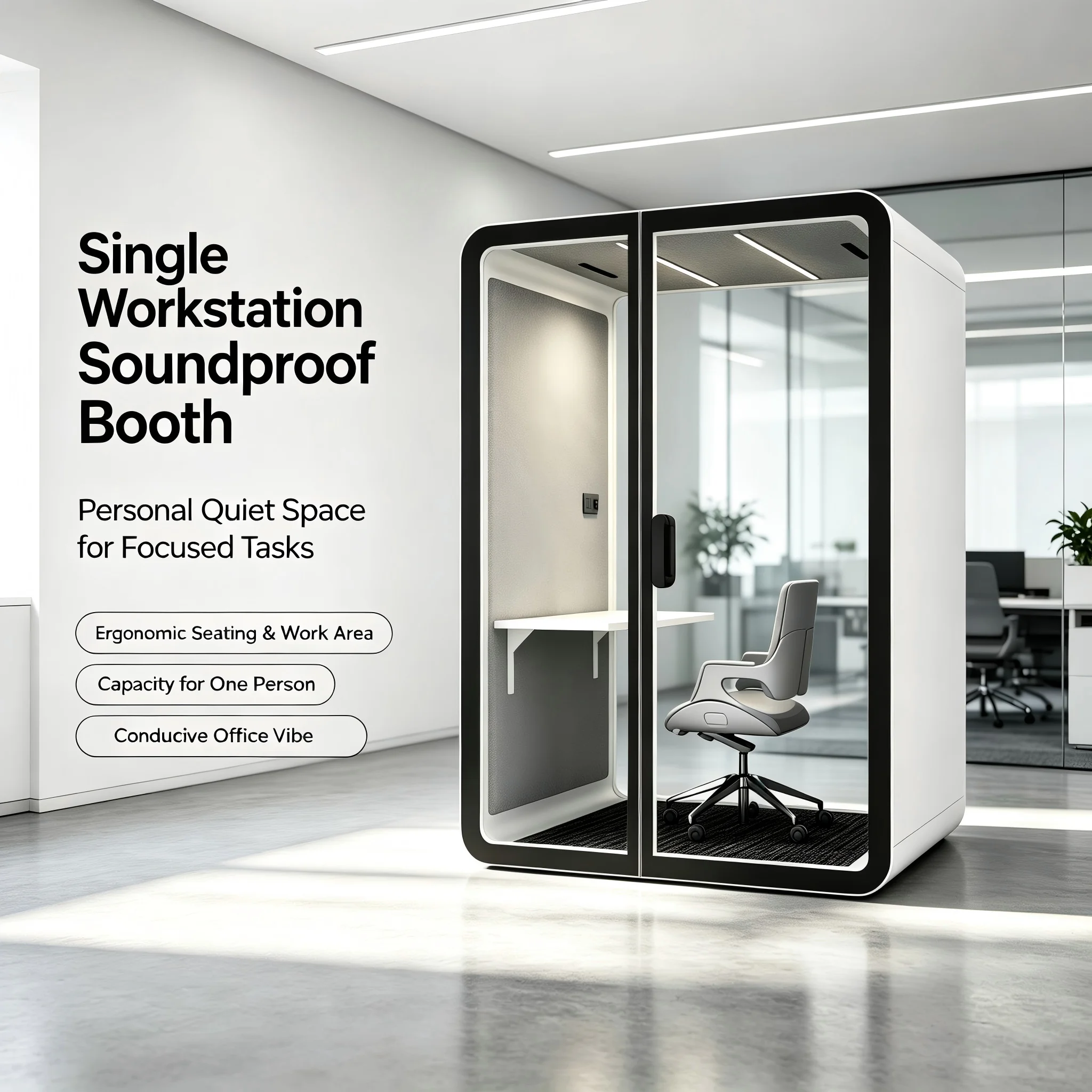 Professional Modern Acoustic Office Pod Soundproof Meeting Booth Movable Private Workspace For Office Building