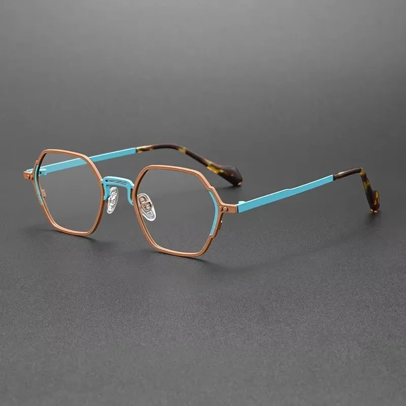 

Fashion Custom Anti Blue Light Read Glasses Men Polygon Metal Frames Optical Computer Glasses Women Trendy Personality Accessory