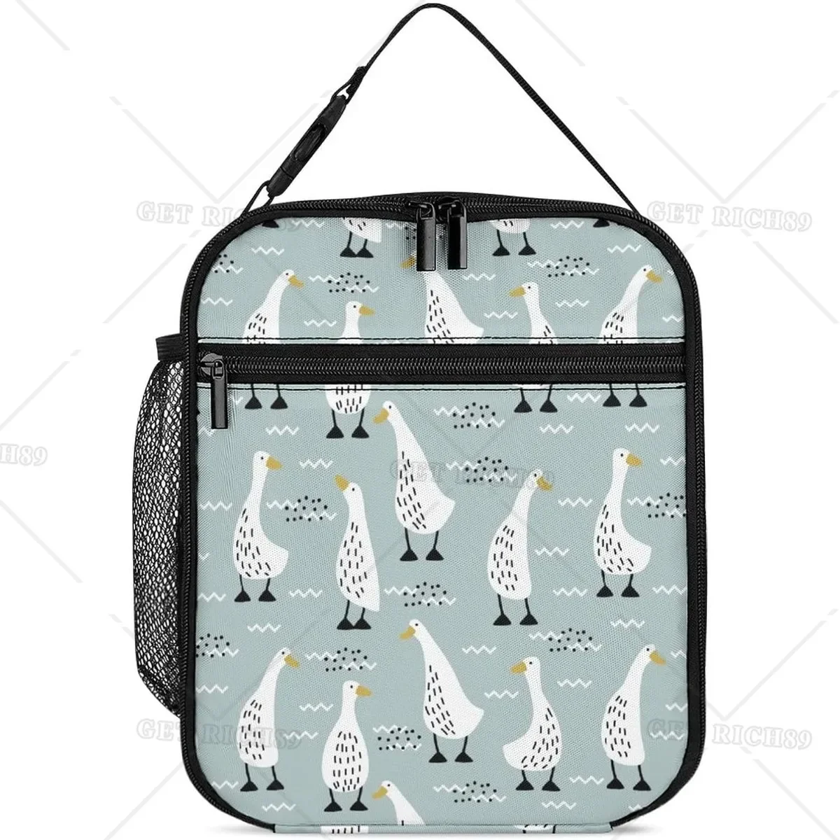 Cute Goose Animal Pattern Lunch Bag for Women Men Insulated Tote Reusable Lunch Box for Work Picnic Travel Office