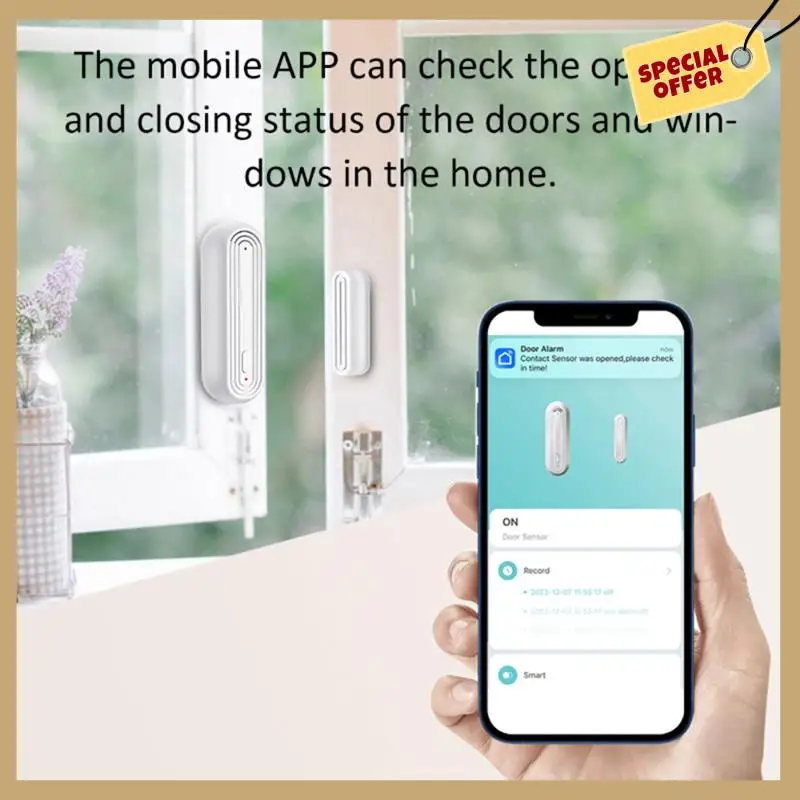 Smart Wifi Door And Window Alarm Sensor With Open/Close Detection Function, Remote Anti-Theft Alarm-WMAN