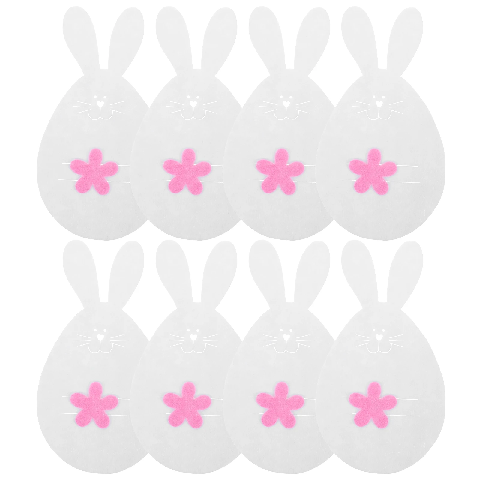 

8pcs Easter Bunny Cutlery Holders Silverware Storage Bags Fork Cutter Pouches Tableware Decor Non-Woven Party Accessories