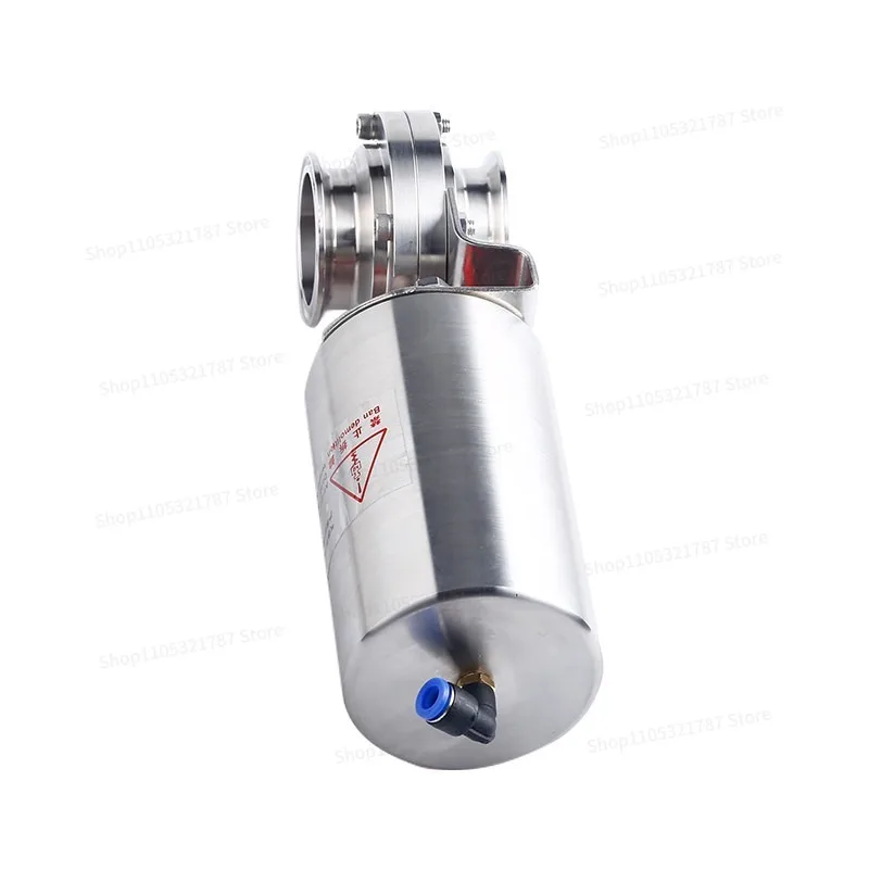 304 Stainless Steel Sanitary Grade Quick Loading Pneumatic Dust Butterfly Valve Clamp Chuck Soft Seal Vertical Single Action
