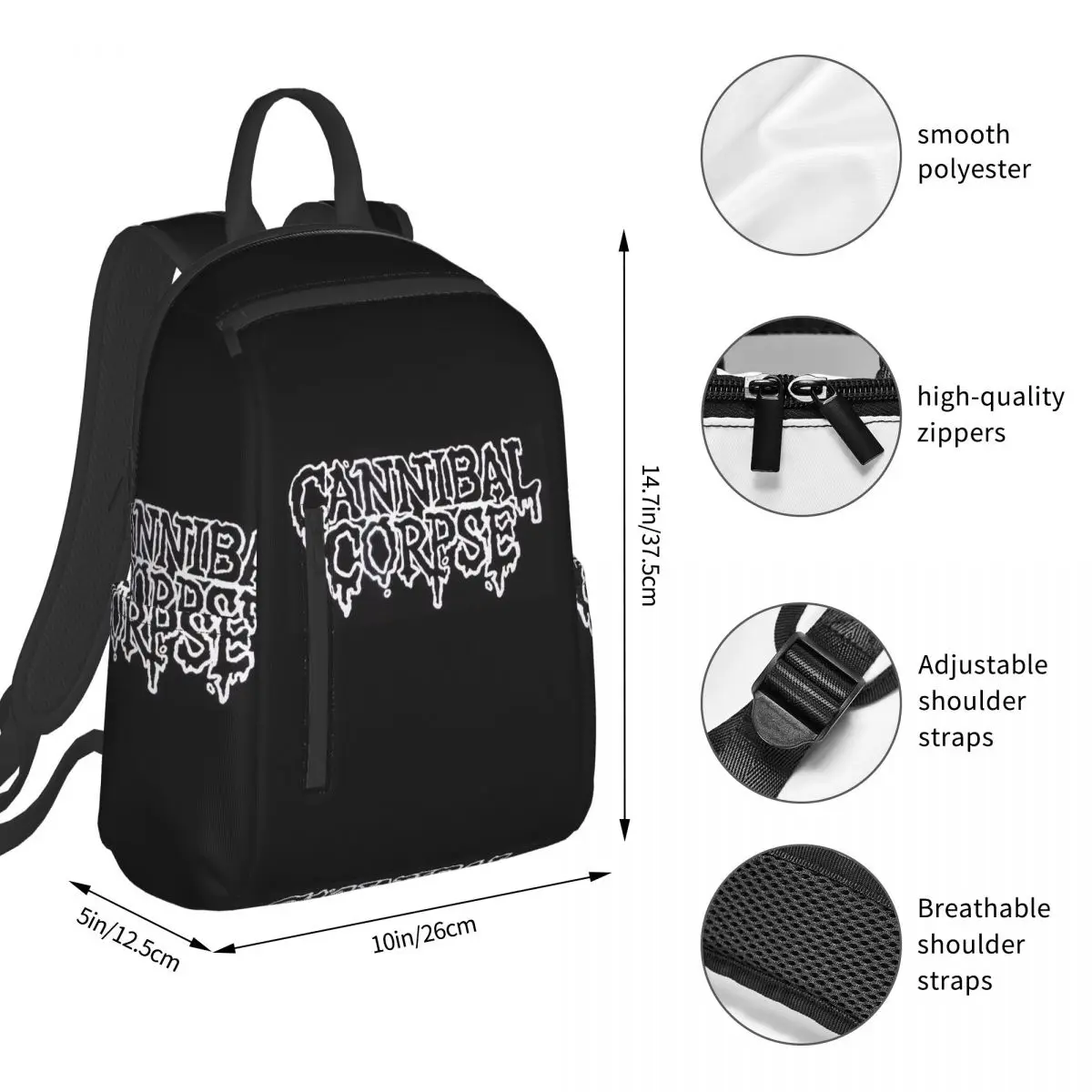 Cannibal Corpse Backpack Student BookBag Boys Girls School Bag Computer Shoulder Bags Men Women