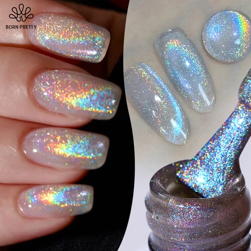 BORN PRETTY 10ml Rainbow Auroras Cat Esmalte de uñas en gel magnético Gel de uñas holográfico para diseño de manicura Varnis semipermanente