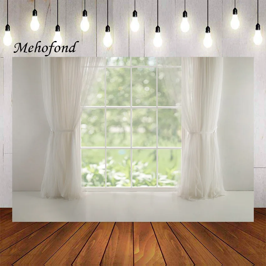 Mehofond Photography Background White Curtain Interior French Windows Birthday Wedding Living Room Decor Backdrop Photo Studio