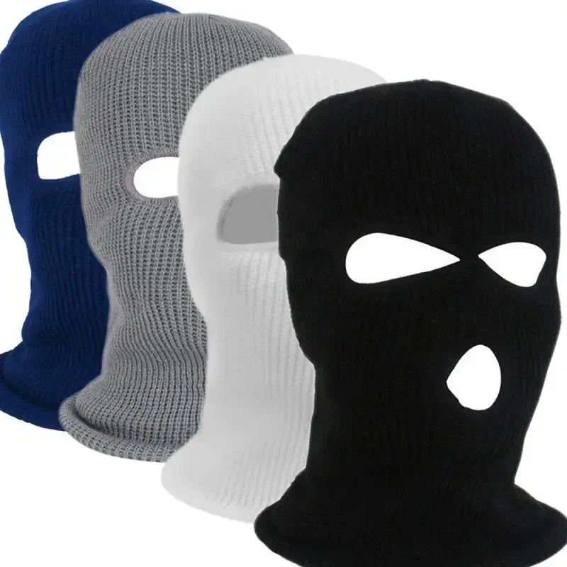 Masque facial intégral à 3 trous de l'armée, cagoule de ski, casquette d'hiver, casque de moto Hurbike