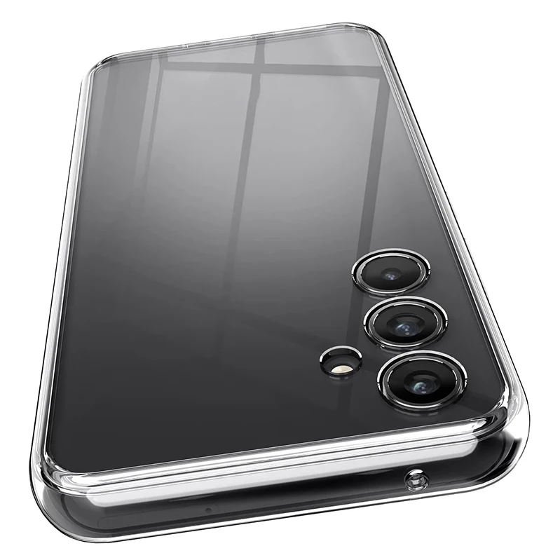 Funda protectora de cámara completa para Samsung Galaxy S24 Ultra, suave funda de silicona transparente ultrafina para Samsung S24 Plus + Fundas