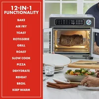 Extra Large French Door Air Fryer Toaster Oven Combo 26QT 24 Cooking Functions Digital Stainless Steel with 7 3