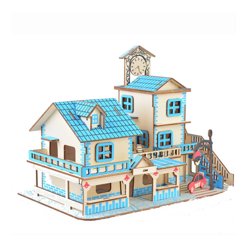 3d Diy Model Speelgoed Houten Puzzel Liefde Egeïsche Gebouw Houten Kit Puzzelspel Gemonteerd Bouwsteen Speelgoed Kinderen Gift Volwassen p41
