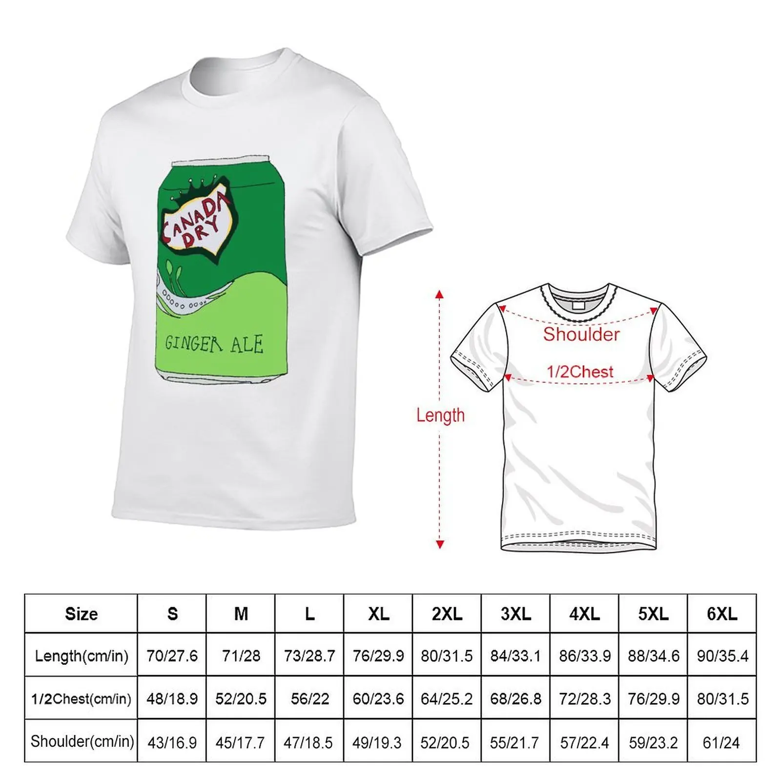Ginger Ale Soda Can T-Shirt luxury t-shirt Funny t-shirt Men's cotton