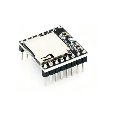 DFPlayer Mini MP3 Player Module TF Card U Disk Mini MP3 DF Player Audio Voice Module IO/Serial Port/AD MP3-TF-16P for Arduino