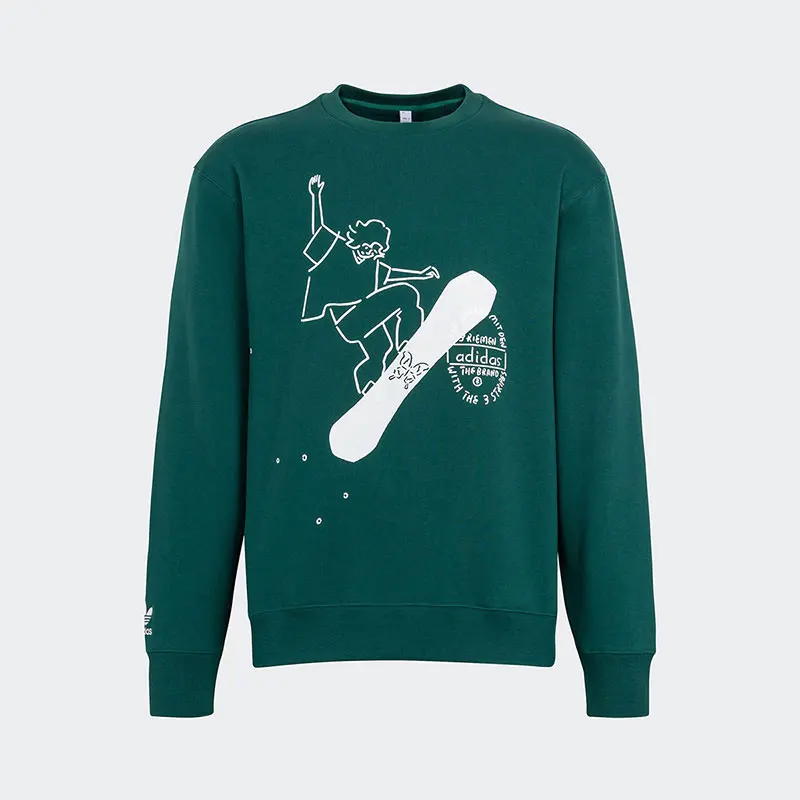 

Мужская спортивная толстовка с круглым вырезом Adidas Authentic Trefoil Cartoon Skate IK4314