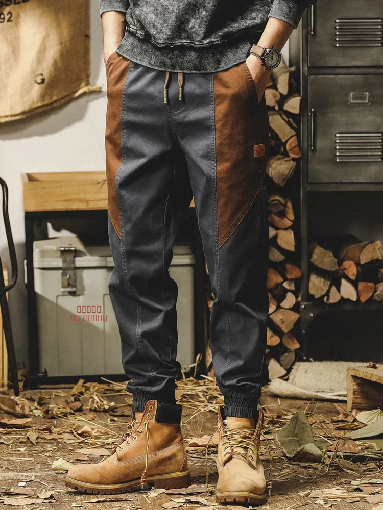 

Jerry American Retro Workwear Pants Men's Trendy Loose Straight Leg Fce Lined Casual Trousers Comfortable Elastic Waist