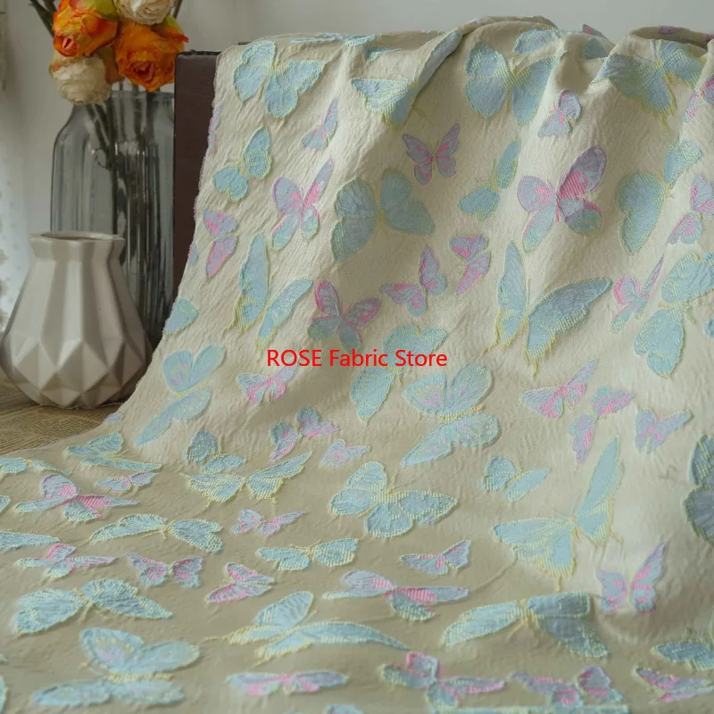1 meter Butterfly Elegant Jacquard Brocade Fabric Women's Dress Handbag Decorative Sewing Fabric
