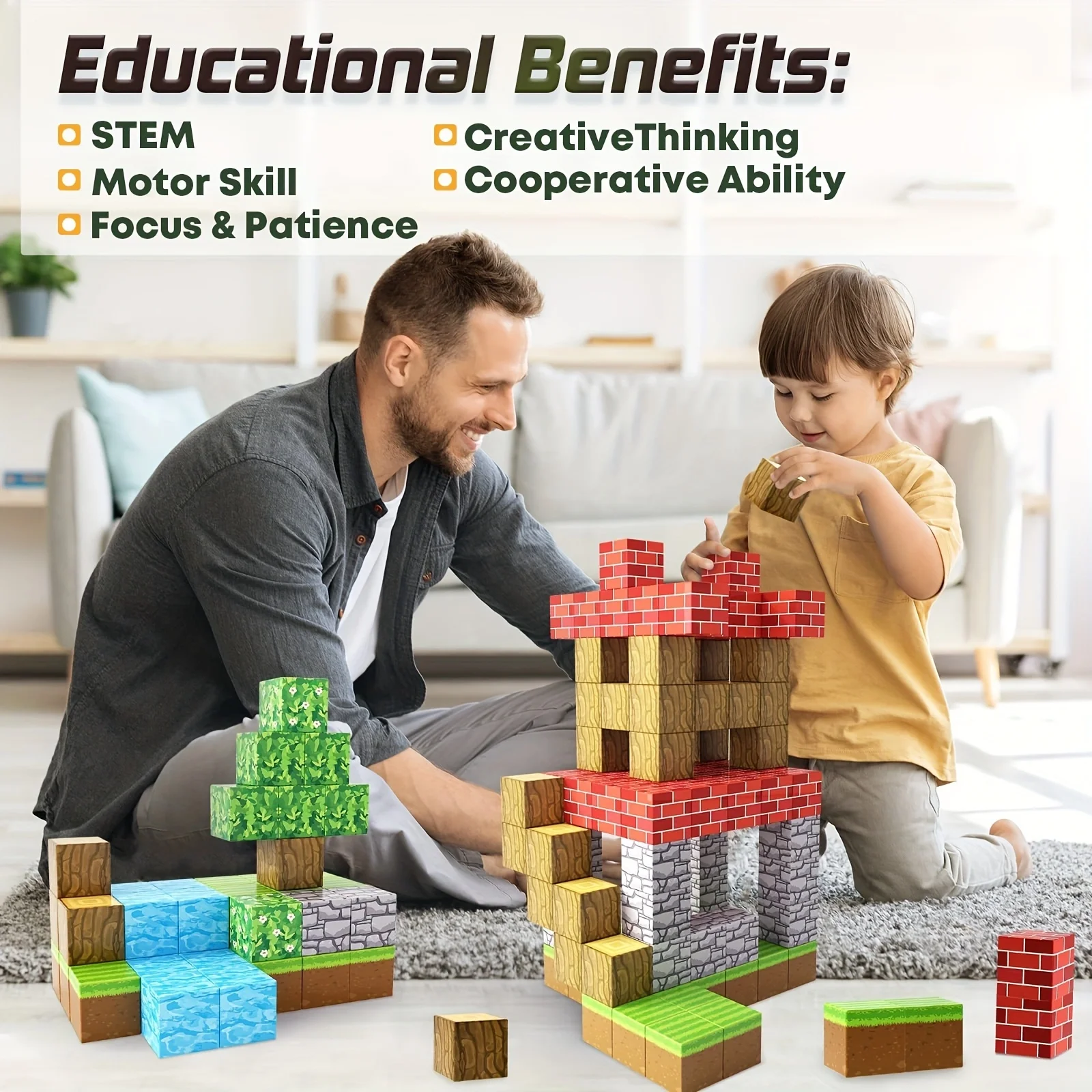 144pcs Magnetic Building Blocks สําหรับเด็ก,บล็อกแม่เหล็ก,Sensory CubesFor เด็กวัยหัดเดิน,แม่เหล็กของขวัญวันเกิดของเล่น,คริสต์มาส